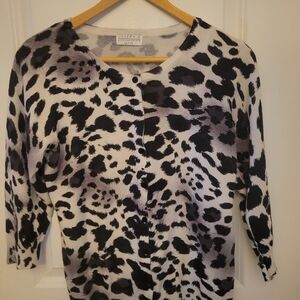 Joseph Black and White Patterned Cardigan